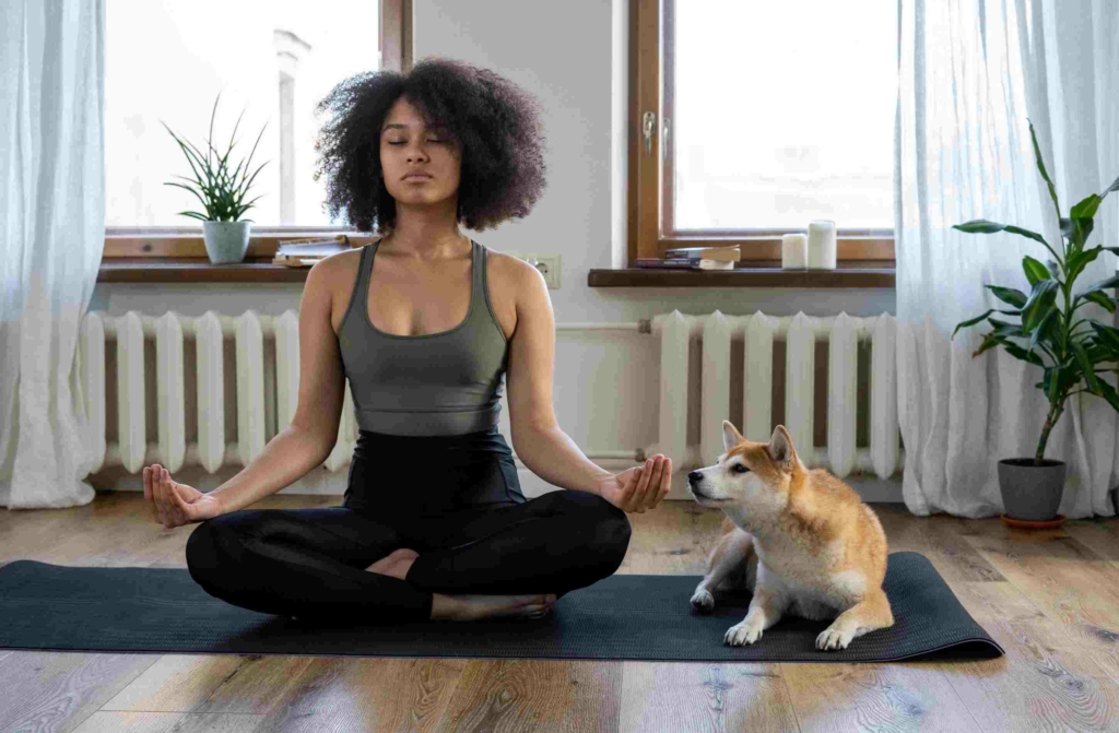 woman meditating for stress relief