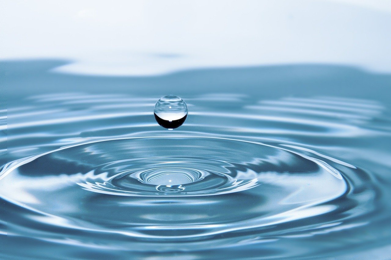 drop of water in pond