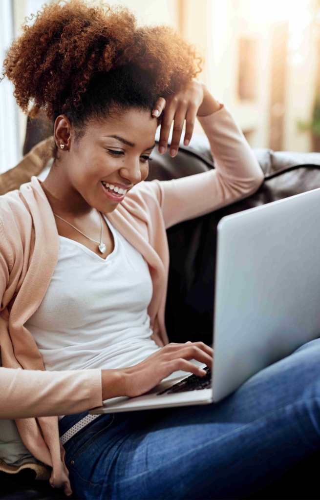 woman relaxing during virtual Hypnosis session